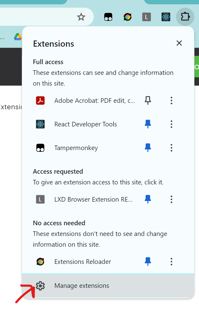 Chrome extensions link