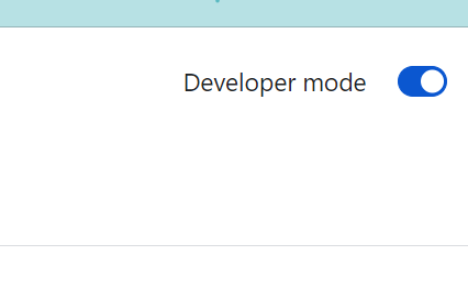 Extension developer mode