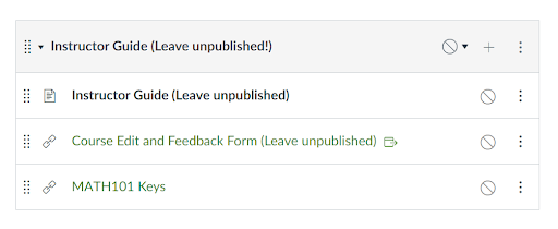 screenshot of the instructor guide module