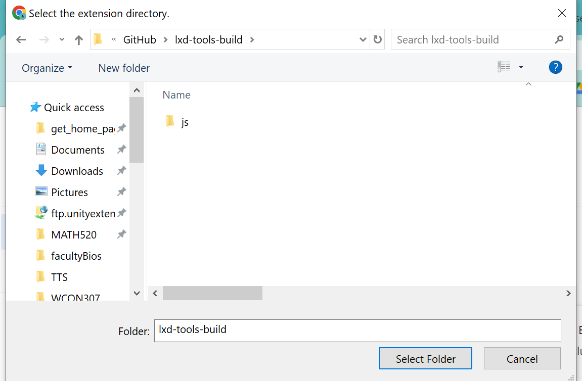 Load extenstion lxd tools build